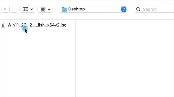 Select the ISO file