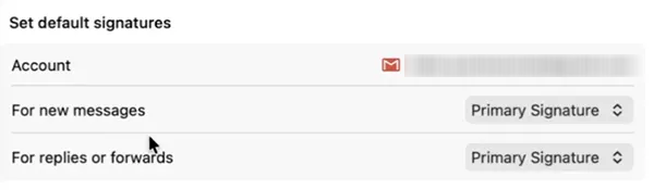 Set default signatures