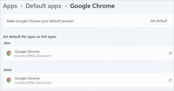 Set your default browser