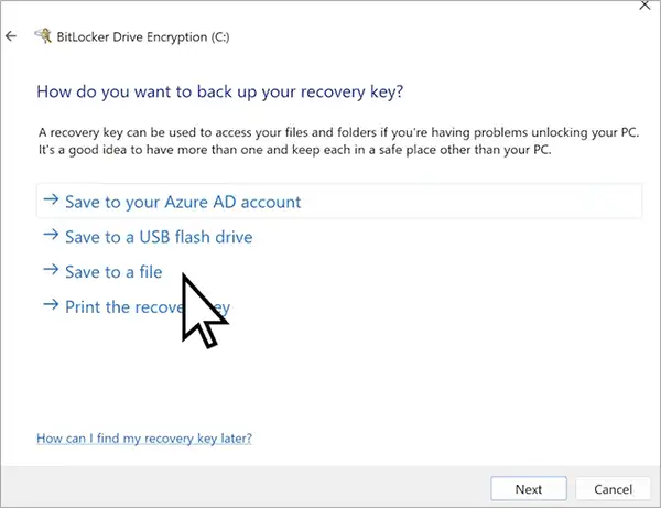 Store the recovery information safely