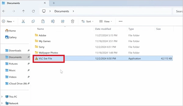 Transfer the EXE into Windows