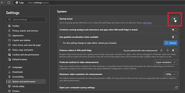 Turn Off Startup Boost
