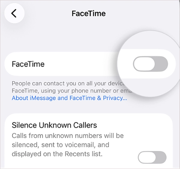 Turn off FaceTime.