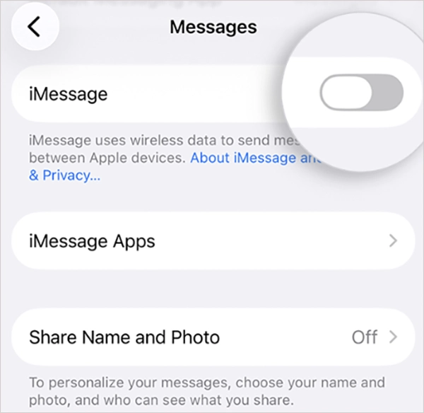 Turn off iMessage