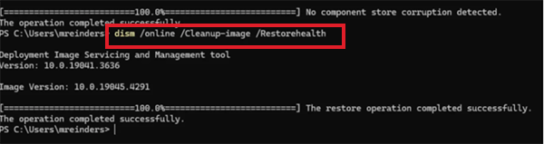 DISM/ Online/ Cleanup-Image/ RestoreHealth