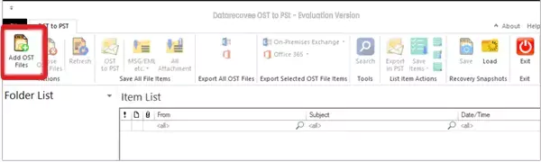 Click on Add OST Files