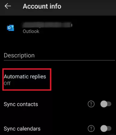 Locate and press on Automatic Replies