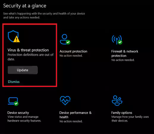 Select Virus and Threat Protection