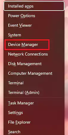 select Device Manager opt