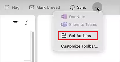 In the drop-down options, choose Get Add-ins