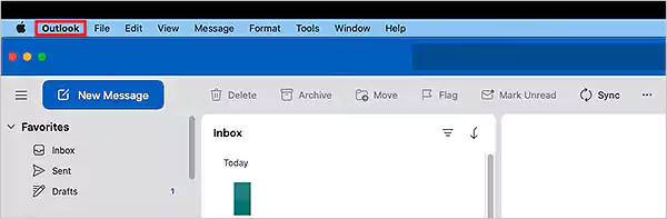 Open the application, and choose Outlook from the ribbon menu