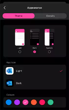 The application automatically turns into dark mode