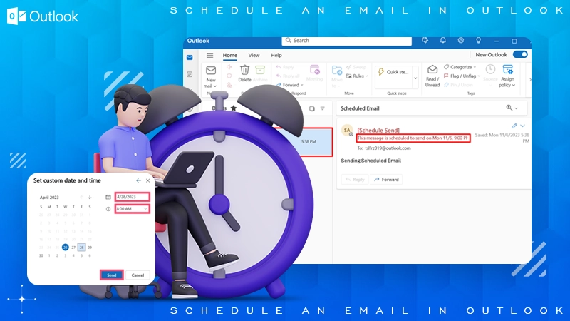 schedule an email in outlook