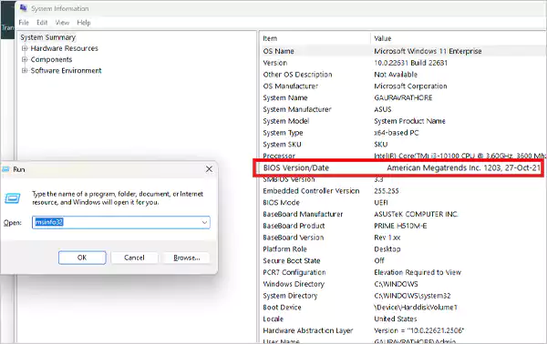 BIOS version