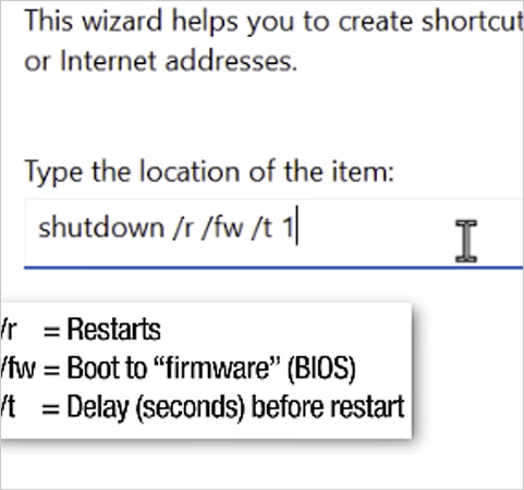 BIOS shortcut prompt