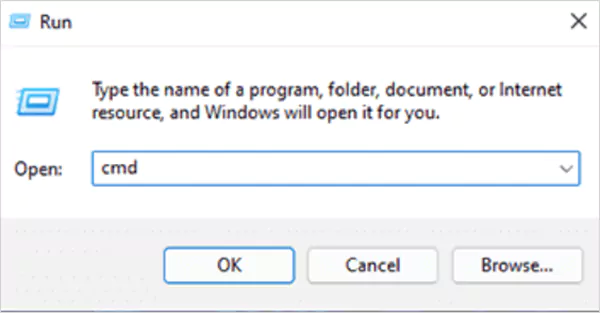 Window R Type cmd Enter