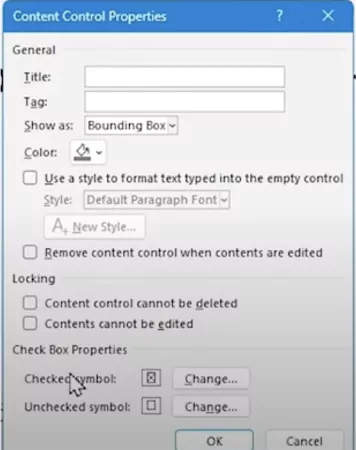 Content Control Properties