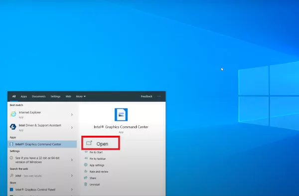 Go to Intel Graphics Command Center