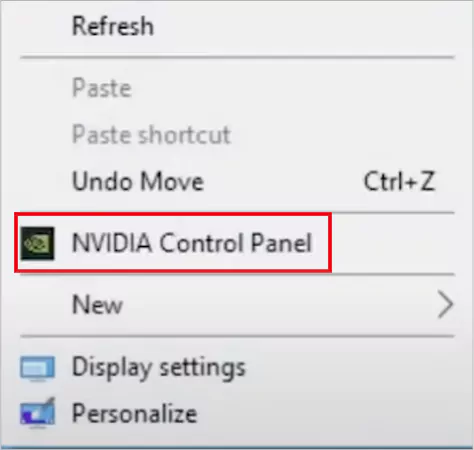 Select NVIDIA Control Panel