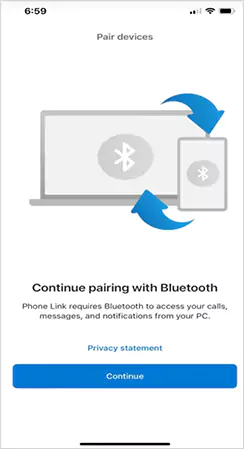Tap Continue on iPhones