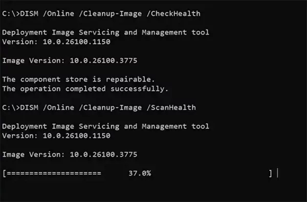 Type DISM Online Cleanup Image RestoreHealth