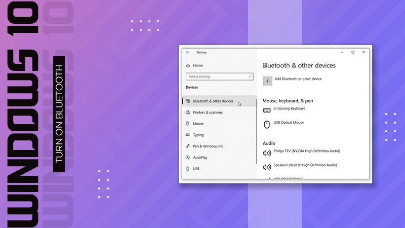 bluetooth on window 10