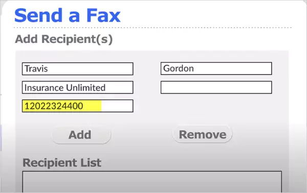 Enter the recipient details