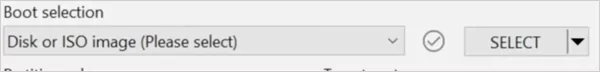 Click on Select under Boot selection
