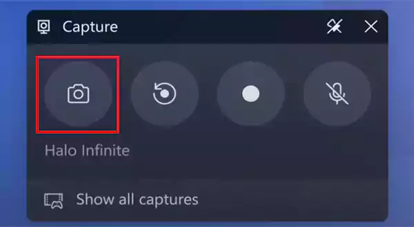 Click on the Camera button