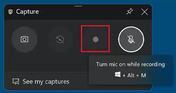 Click on the record button