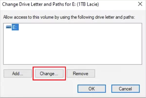 Click on Change
