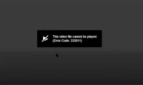 Error Code 233011