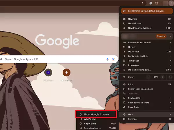 Help About Google Chrome