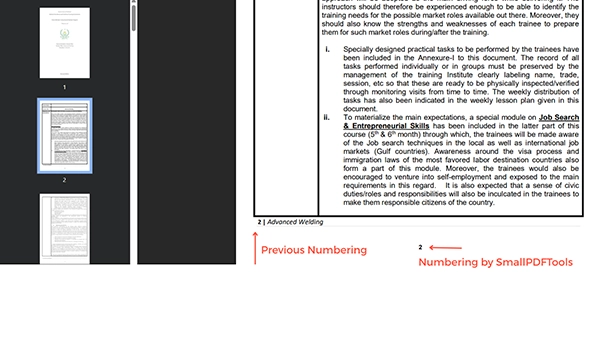 Page numbring