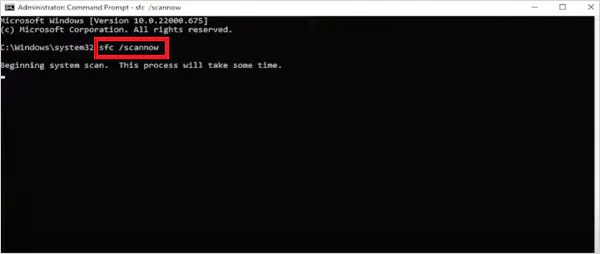 Type sfc scannow in the Command Prompt