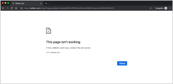 Error 400 on Chrome