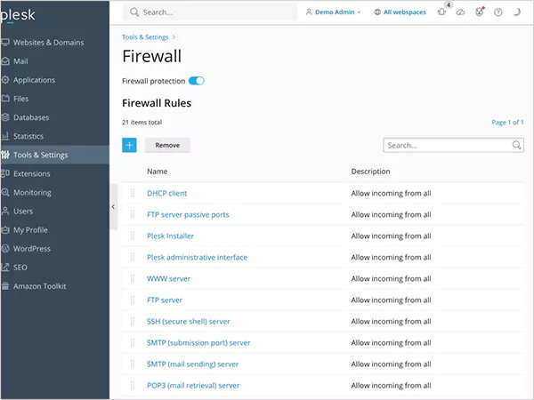 Firewall extension rules