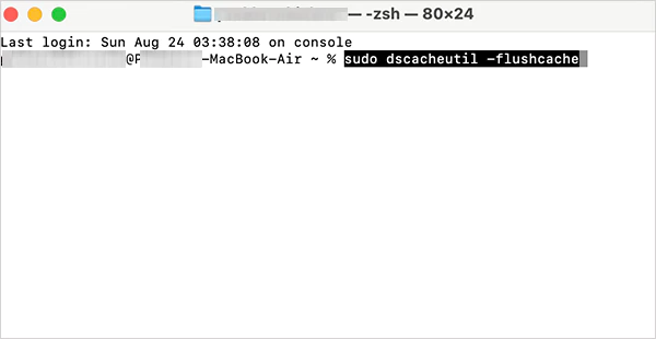 Flush DNS cache on Mac