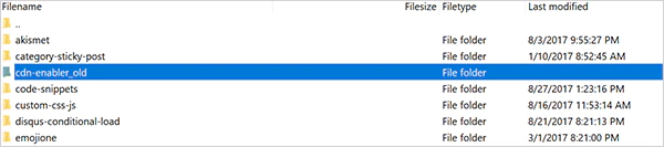 Rename the CDN plugin folder