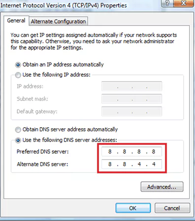 Enter the Public DNS address