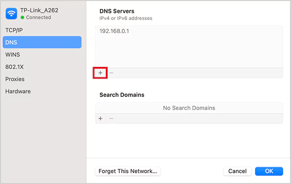 Enter your preferred DNS addresss