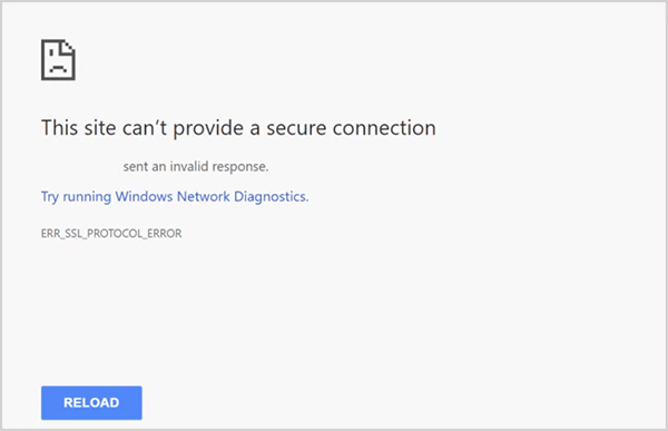 SSL protocol error message