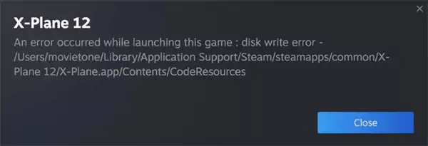 Steam disk write error