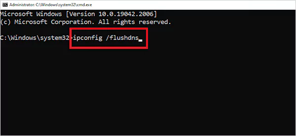 Type ipconfig flushdns in the command prompt