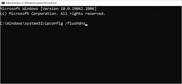 Type ipconfig flushdns in the command prompt