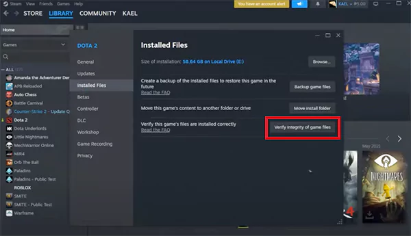 Verify the integrity of game files