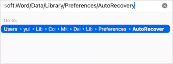AutoRecover path on Mac
