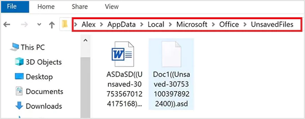 AutoRecover path on Windows