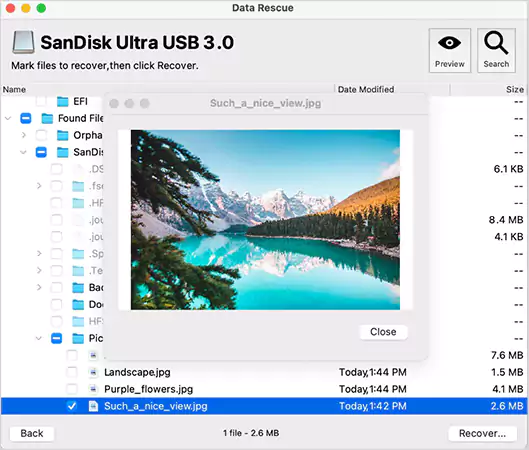Data Rescue 6 on Mac