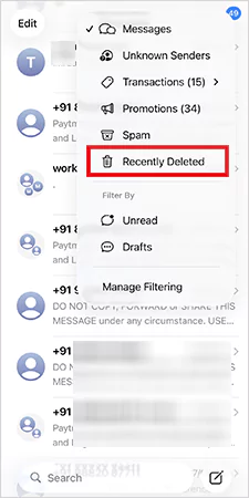 Go to Recently Deleted